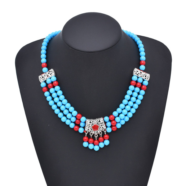 N-8085 Bohemian Acrylic Beads Lady Tassel Forehead Headwear Statement Vintage Lady Hair Jewelry Gift
