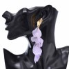 E-6584 Fashion Gold Leaf Purple Blue Pink Orange Acrylic Flower Earrings Exaggerated Dangle Earrings For Women Party Gift Accessories