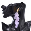 E-6584 Fashion Gold Leaf Purple Blue Pink Orange Acrylic Flower Earrings Exaggerated Dangle Earrings For Women Party Gift Accessories