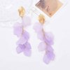 E-6584 Fashion Gold Leaf Purple Blue Pink Orange Acrylic Flower Earrings Exaggerated Dangle Earrings For Women Party Gift Accessories