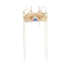 F-1083 Antique Stone Women Hairband Weddings Bride Long Tassel Hair Jewelry