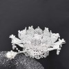 F-1082 Retro Silver Lotus Chinese Palace Hairpin Crown