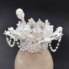 F-1082 Retro Silver Lotus Chinese Palace Hairpin Crown