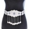 N-8090 Fashion Ethnic Waist Chain Silver Plated Coins Tassel Belt Body Jewelry