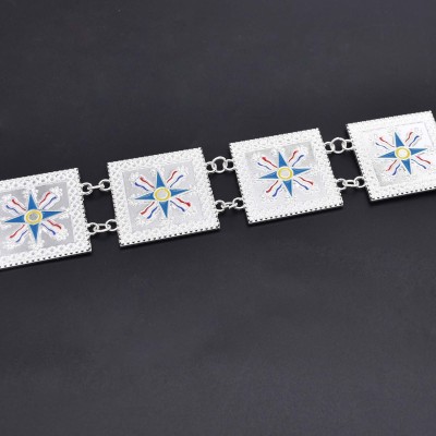 N-8090 Fashion Ethnic Waist Chain Silver Plated Coins Tassel Belt Body Jewelry