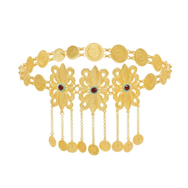 N-8088 Coin Tassel Women Body Chains Golden Charms Carved Hollow Afghan Sexy Belly Dance Chains