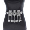 N-8088 Coin Tassel Women Body Chains Golden Charms Carved Hollow Afghan Sexy Belly Dance Chains