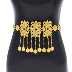 N-8088 Coin Tassel Women Body Chains Golden Charms Carved Hollow Afghan Sexy Belly Dance Chains