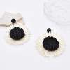 E-6587-A/B/C/D Summer Raffia Braided Sunflower Earrings Fashion Dangle For Women Girls Vacation Party Jewelry