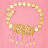 N-8092  Fashion Coin Tassel Women Body Chains Gold Charms Carved Hollow Sexy Belly Dance Chains