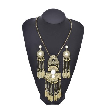 N-8097 Long Tassel Women Jewelry Sets Vintage Carved Bohemian Ethnic Women Necklace Sets