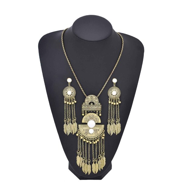 N-8097 Long Tassel Women Jewelry Sets Vintage Carved Bohemian Ethnic Women Necklace Sets