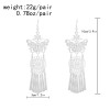 E-6593 Silver Bohemian Butterfly Tassel Earrings Ethnic Dangle for Women Girls Festival Vacation Decoration