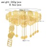 N-8098 Gold Long Chain Coin Tassel Pendant Waist Belly Chains Hollow Rose Patterned Metal Waistband Body Jewelry