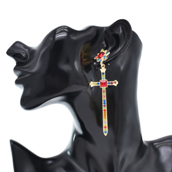 E-6591 European and American Fashion Sweet Luxury Cross Earrings Ladies Party Jewellery Birthday Gift