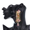 E-6590 Tassel Pendant Women Earrings Bohemian Ethnic Rhinestones Statement Drop Earrings