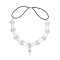 F-1084 Boho Forehead Head Chain Silver Flower Headpiece with Elastic Rope For Women Girls Vacation Decoration