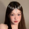 F-1084 Boho Forehead Head Chain Silver Flower Headpiece with Elastic Rope For Women Girls Vacation Decoration