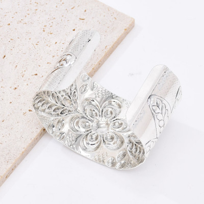 B-1260 Tibetan Style Bracelet Exquisite Carved Pattern Open Bangle For Women Girls Birthday Gift