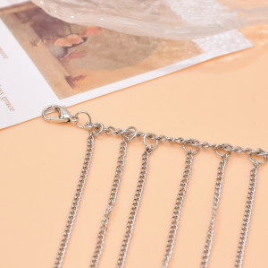 N-8102 European and American New Silver Charm Long Tassel High Heels Metal Chain Women's Party Jewelry Gift