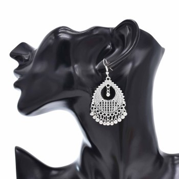 E-6594 F-1086 New Fashion Earrings and Headbead Jewelry Set Silver Alloy Bead Tassel Earrings Butterfly Fish Type Chain Headbead for Women Gril Jewelry Set