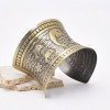 B-1267 Mummy and Baby Dolphin Open Arm Cuff Bracelet Vintage Pattern Carved Bohemian Ethnic Statement Bracelet for Women Girls