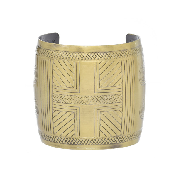 Gypsy Women's Open Arm Cuff Bracelet Vintage Pattern Carved Bohemian Manifesto Bracelet