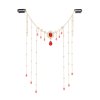 F-1085 Long Tassel Women Headband Rhinestones Pendant Antique Wedding Hair Jewelry