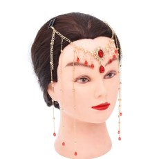 F-1085 Long Tassel Women Headband Rhinestones Pendant Antique Wedding Hair Jewelry