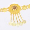 N-8103 Fashion Gold Alloy Clear Crystal Hollow Flower Type Belly Waist Chains Long Coin Tassel For Women Gril Party Accessories