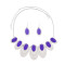 N-8107 Silver Bohemian Tassel Necklace Ethnic Stud Earring Set for Women Girls Birthday Gift Vacation Jewelry