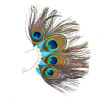 E-6595 Peacock Feathers Women Ear Cuff Exaggerated Indian Ethnic Aolly Statement Clips Earrings