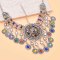 F-1088 Vintage Bohemian Multi Flower Coin Tassel Headband Ethnic Statement Hair Jewelry for Women Girls