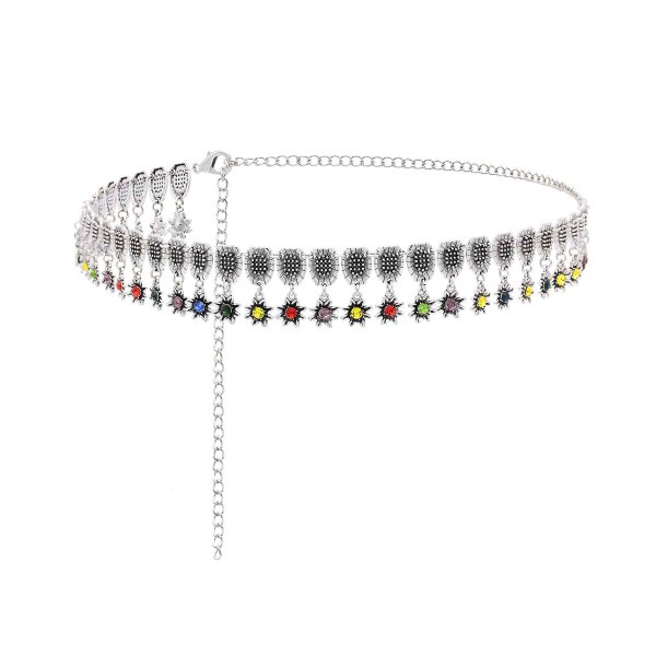 N-8109 Vintage Women Body Chains Statement Rhinestones Bohemian Ethnic Charms Belly Chains Feminina