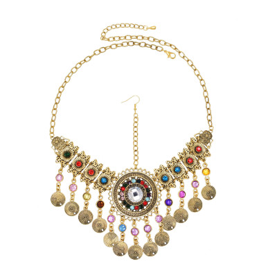 F-1090 Bohemian Style Retro Acrylic Rhinestone Hair Accessories for Women's Party Jewelry Gifts