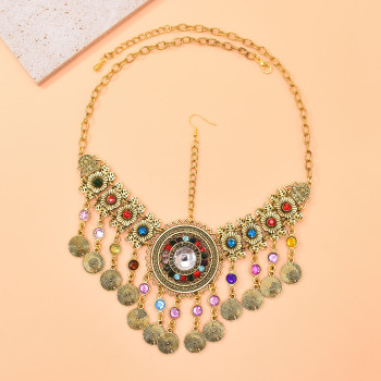 F-1090 Bohemian Style Retro Acrylic Rhinestone Hair Accessories for Women's Party Jewelry Gifts