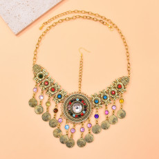 F-1090 Bohemian Style Retro Acrylic Rhinestone Hair Accessories for Women's Party Jewelry Gifts