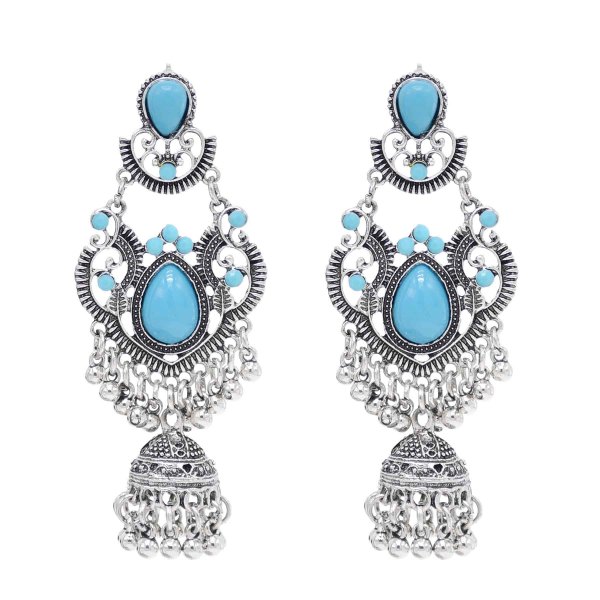 E-6596 Bell Pendant Women Earrings Vingtage Acrylic Bead Statement Bohemian Ethnic Drop Earrings