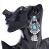 E-6596 Bell Pendant Women Earrings Vingtage Acrylic Bead Statement Bohemian Ethnic Drop Earrings