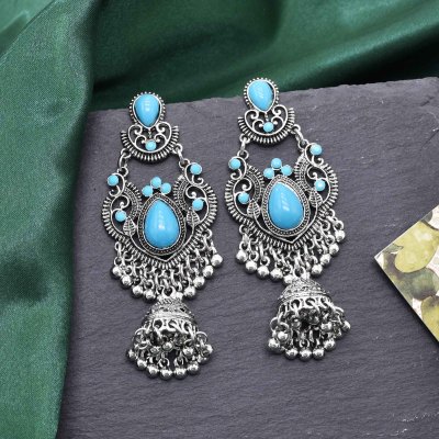 E-6596 Bell Pendant Women Earrings Vingtage Acrylic Bead Statement Bohemian Ethnic Drop Earrings