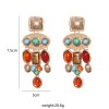 E-6599 Bohemian Colorful Acrylic Gemstone Pendant Earrings for Women