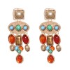 E-6599 Bohemian Colorful Acrylic Gemstone Pendant Earrings for Women