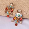 E-6599 Bohemian Colorful Acrylic Gemstone Pendant Earrings for Women