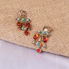 E-6599 Bohemian Colorful Acrylic Gemstone Pendant Earrings for Women