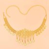 N-8112 Gold Long Chain Coin Tassel Pendant Metal Waist Belly Chains Carved Flower Pattern Body Jewelry