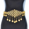 N-8118 Gold Hollow Flower Coin Waist Belly Chain Belt
