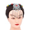 N-8115 Tibetan Colorful Beads Bells Tassel Long Chain Heart Shaped Necklace Headwear Dual Use