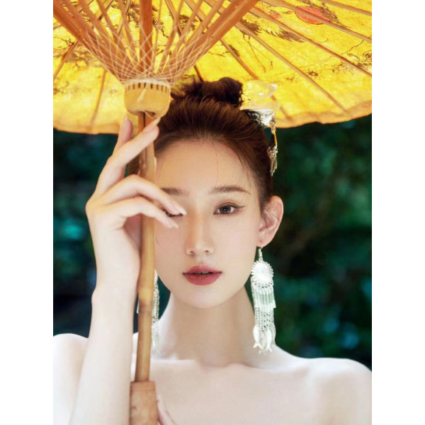 E-6592 Silver Fashion Fish Tassel Earrings Ethnic Dangle for Women Girls party Birthday Gift