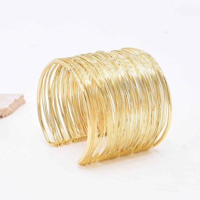 B-1269  Golden Open Arm Bracelets Ethnic Punk Statement Party Bracelets
