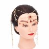 F-1094 Red Crystal Beads Long Tassels Chinese Bridal Hair Accessories Zircon Headwear Women's Party Jewelry Gifts
